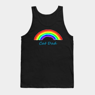 Cat Dad Rainbow for Fathers Day Tank Top